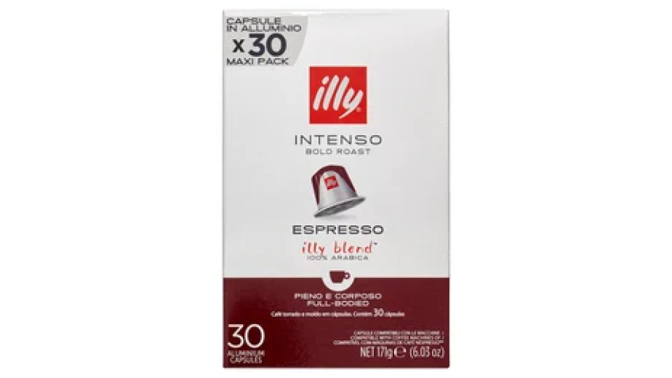 illy Intenso Espresso Capsule Compatibili con le Macchine Nespresso* 30 Capsule in Alluminio 171 g