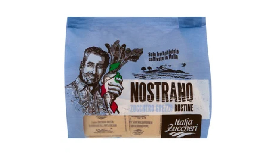Italia Zuccheri Nostrano - Bustine di zucchero grezzo di barbabietola 100% Italiano - 500g