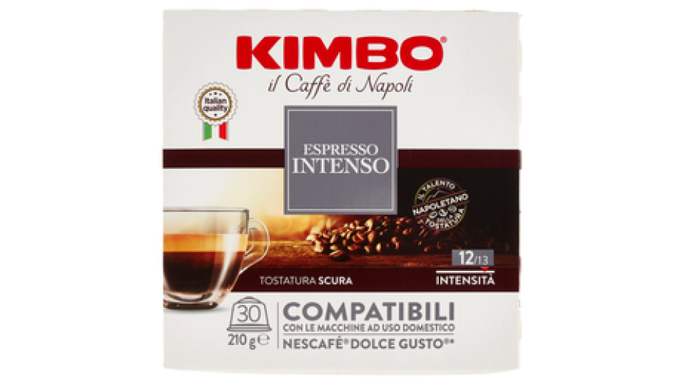 Kimbo Espresso Intenso Capsule Compatibili con le Macchine Nescafé Dolce Gusto* 30 x 7 g