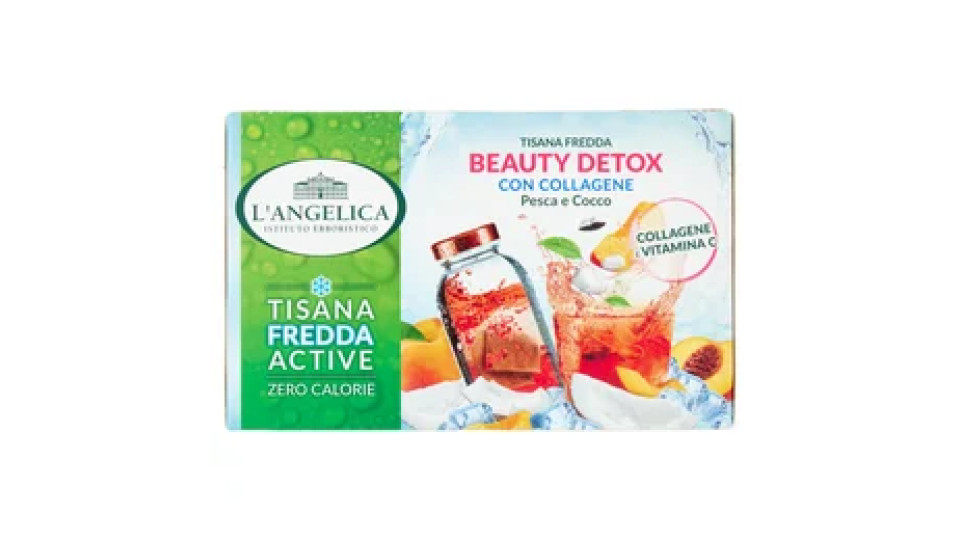 L'Angelica Tisana Fredda Beauty Detox con Collagene Pesca e Cocco 18 Filtri 32,4 g