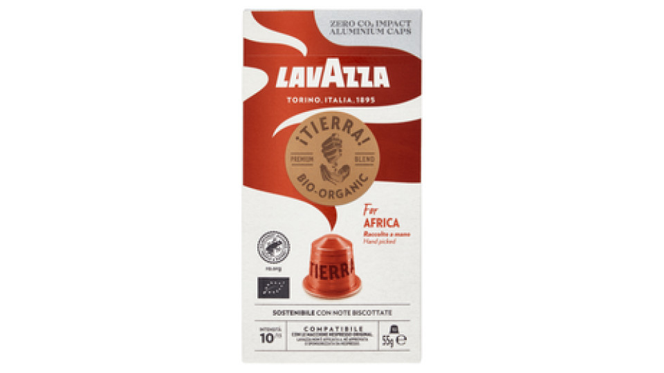 Lavazza iTierra! Bio-Organic For Africa Compatibile con Nespresso Original 10 Capsule 55 g