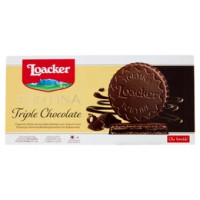 Loacker Tortina Triple Chocolate Wafer ricoperto di Cioccolato Fondente con crema al Cacao 21gx6