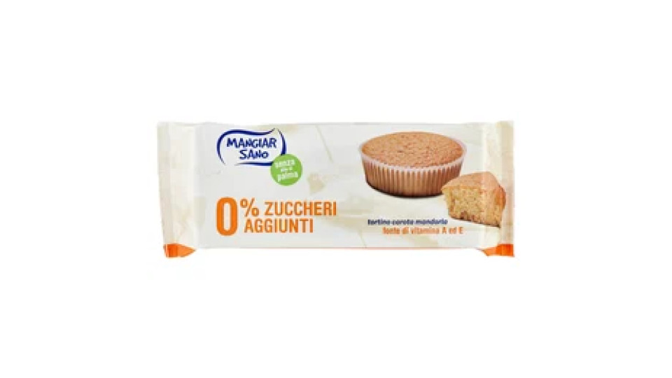 Mangiar Sano 0% Zuccheri Aggiunti tortino carota mandorla 4 x 45 g