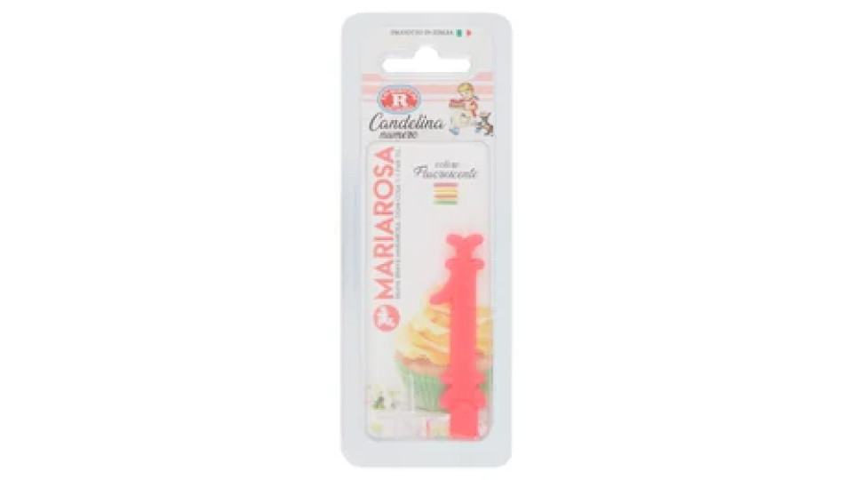 Mariarosa Candelina numero 1 fluorescente rosa