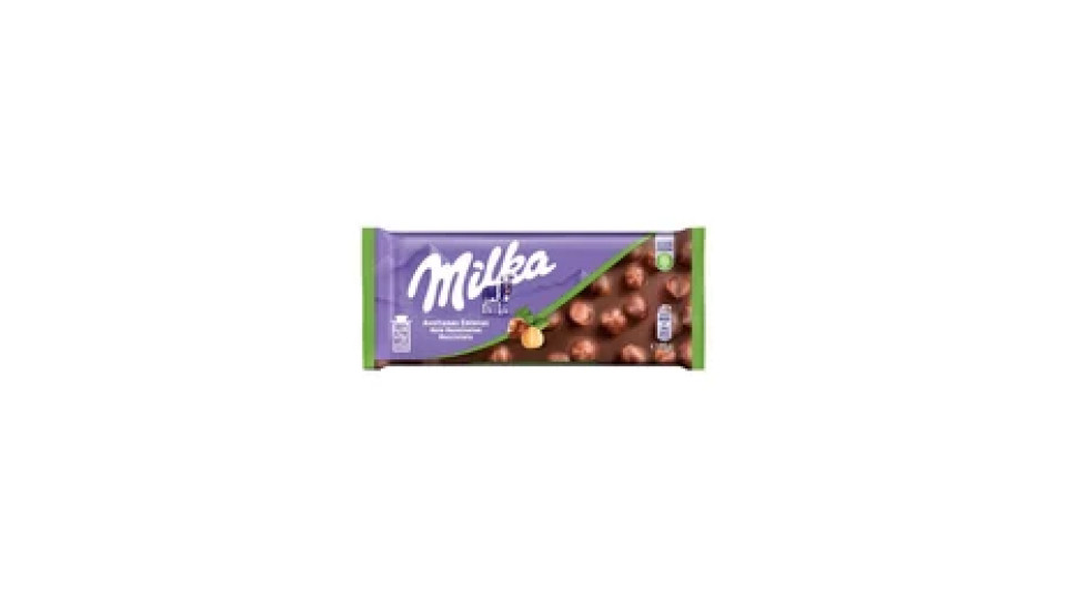 Milka Nocciolato, Tavoletta di Cioccolato al Latte con Nocciole Intere, Latte 100% Alpino, Cacao Sostenibile - 95 g