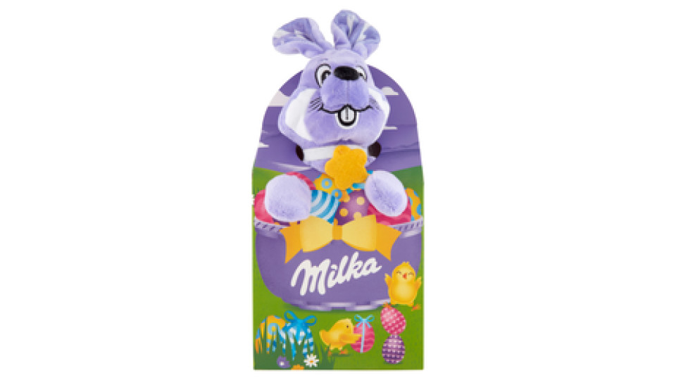 Milka Peluche di Pasqua con cioccolatini assortiti al latte Milka, 96g