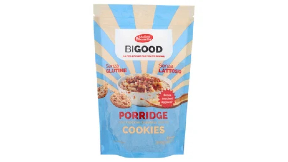 Molino Rossetto BIGOOD Porridge con Fiocchi d'Avena Gusto Cookies 300 g