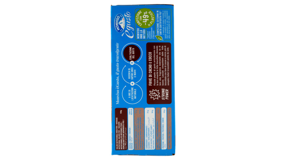 Monviso ègusto Fave di cacao e cocco Fette biscottate 300g