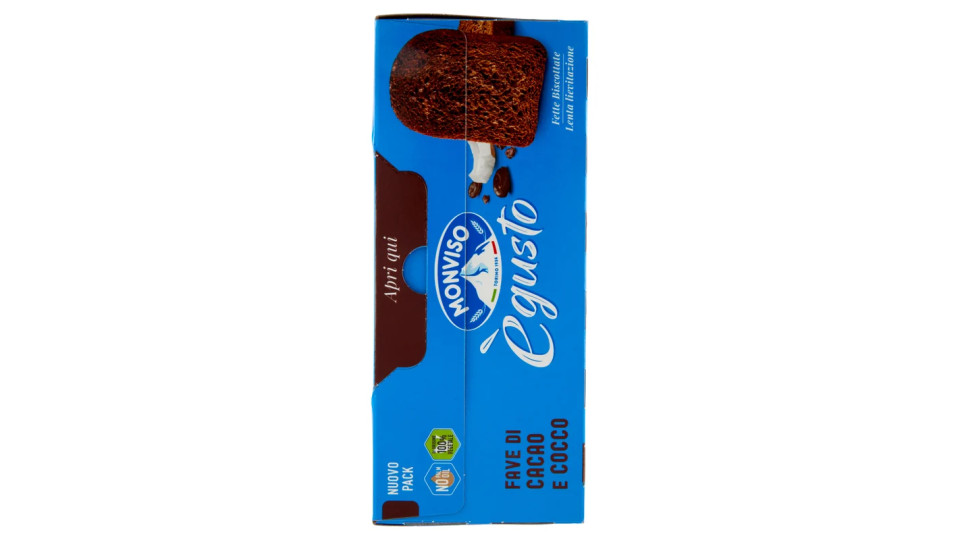 Monviso ègusto Fave di cacao e cocco Fette biscottate 300g