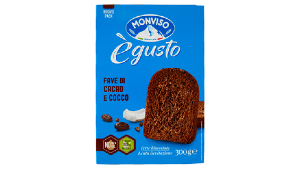 Monviso ègusto Fave di cacao e cocco Fette biscottate 300g
