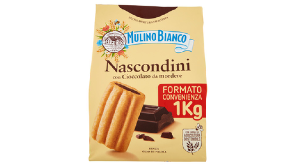 Mulino Bianco Nascondini Biscotti con Cioccolato da Mordere 1Kg