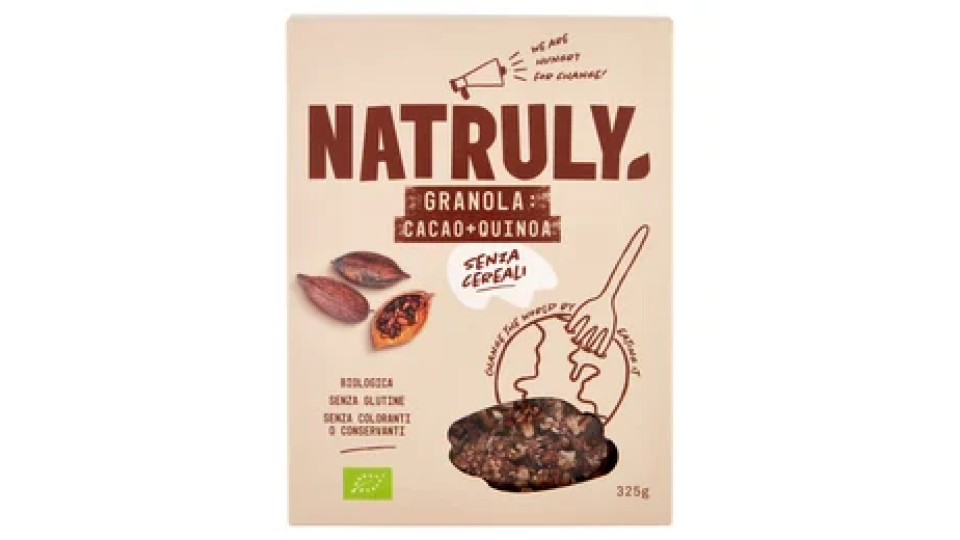 Natruly Granola: Cacao + Quinoa Senza Cereali Biologica 325 g