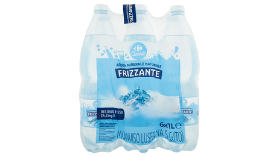Carrefour Classic Frizzante Acqua Minerale Naturale Monviso 6 x 1 L