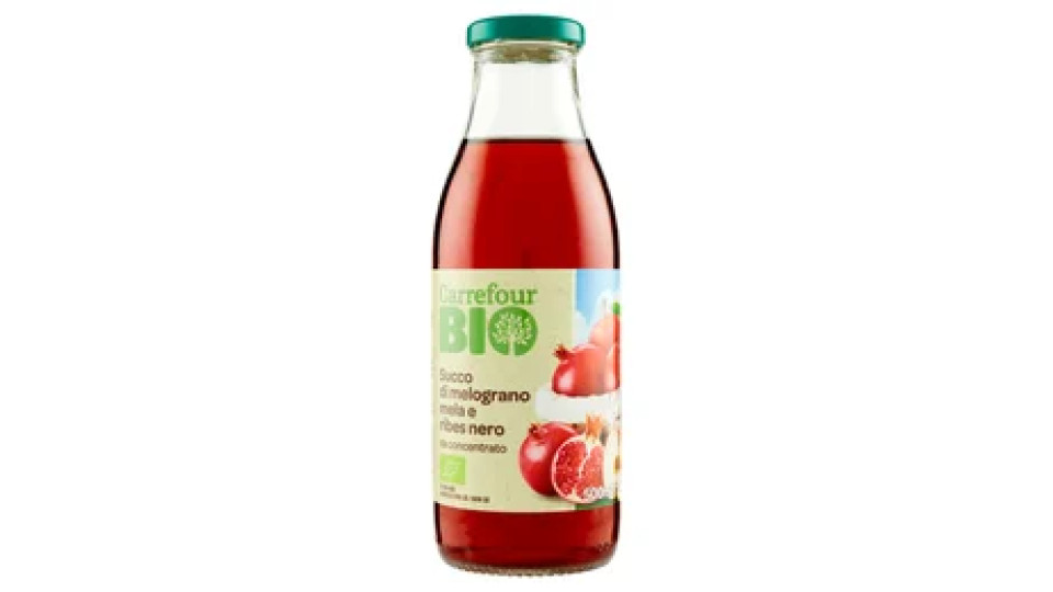 Carrefour Bio Succo di melograno mela e ribes nero da concentrato 500 ml