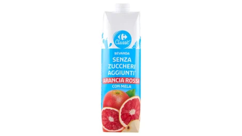 Carrefour Classic Senza Zuccheri Aggiunti* Arancia Rossa con Mela 1 L