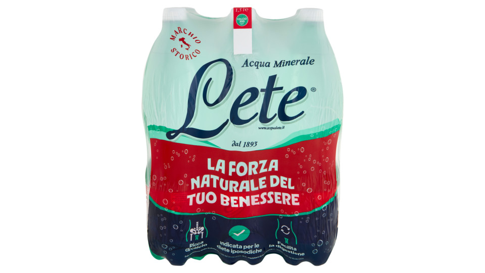 Lete Acqua Minerale Effervescente Naturale 6 x 1,5 l