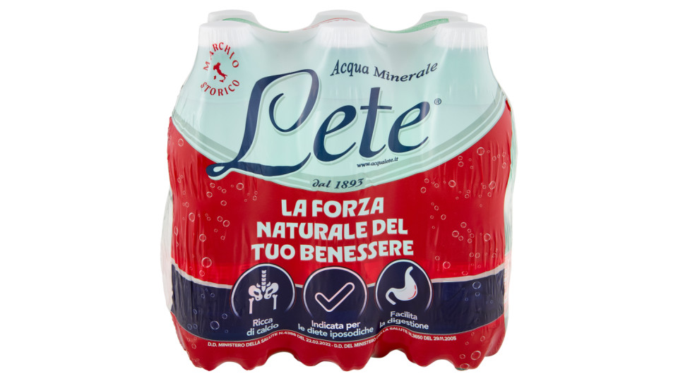Lete Acqua Minerale Effervescente Naturale 6 x 50 cl