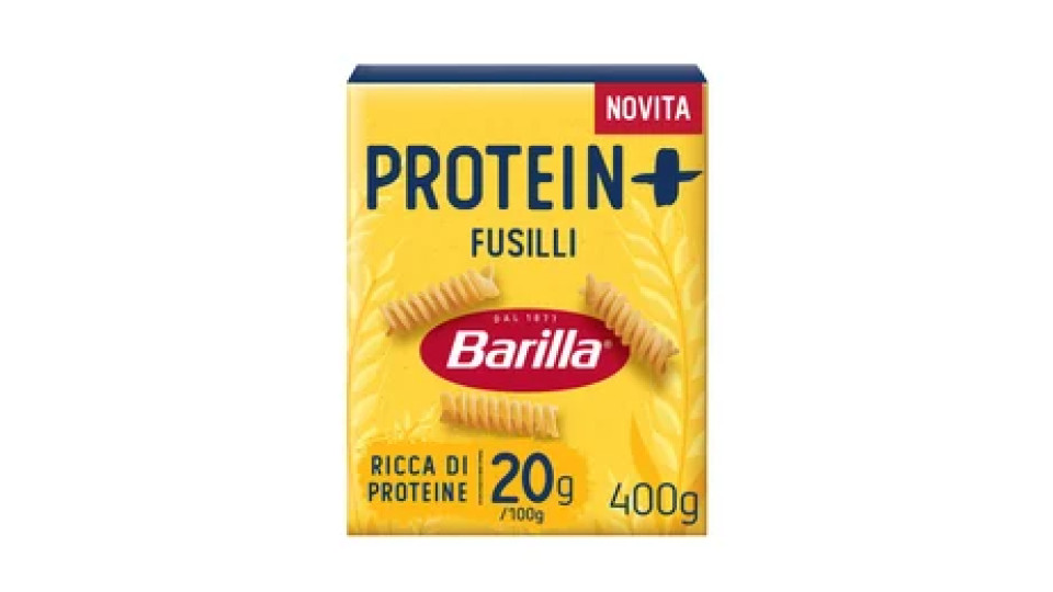 Barilla Protein+ Fusilli, Pasta Ricca di Proteine di Origine Vegetale, 400 g