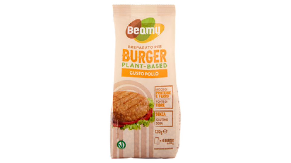 Beamy Preparato per Burger Plant-Based Gusto Pollo 120 g