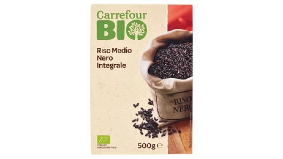 Carrefour Bio Riso Medio Nero Integrale 500 g