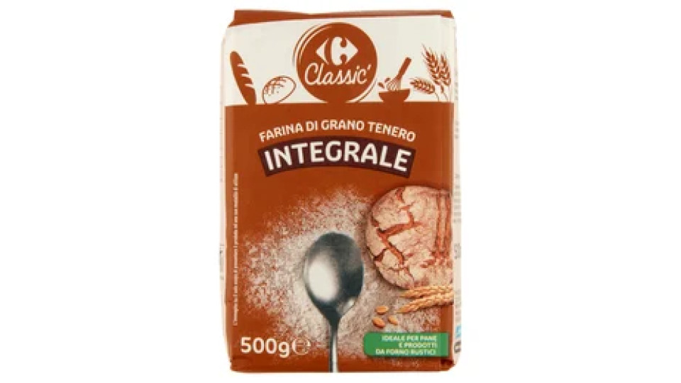 Carrefour Classic Farina di Grano Tenero Integrale 500 g