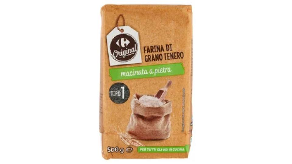 Carrefour Original Farina di Grano Tenero Tipo 2 macinata a pietra 500 g
