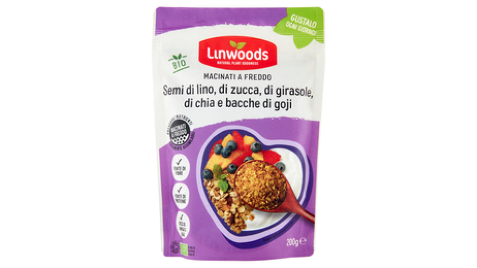 Linwoods Semi di lino, di zucca, di girasole, di chia e bacche di goji Macinati a Freddo Bio 200 g