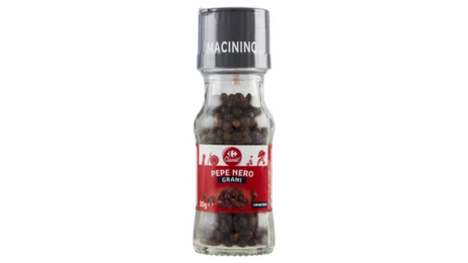 Carrefour Classic Pepe Nero Grani con Macinino 30 g