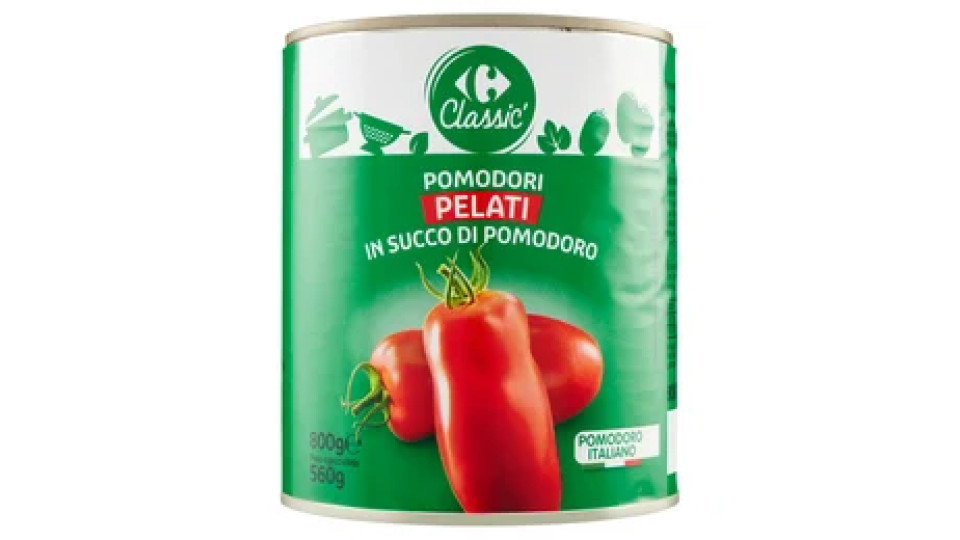 Carrefour Classic Pomodori Pelati in Succo di Pomodoro 800 g