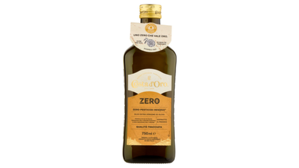 Costa d'Oro Zero Zero Pesticidi Residui* Olio Extra Vergine di Oliva 750 ml