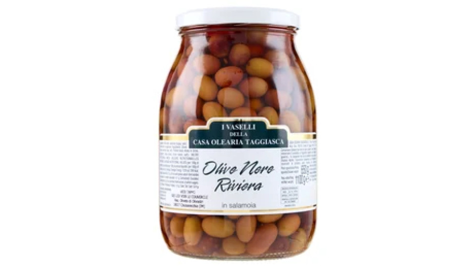 I Vaselli della Casa Olearia Taggiasca Olive Nere Riviera in salamoia 1100 g