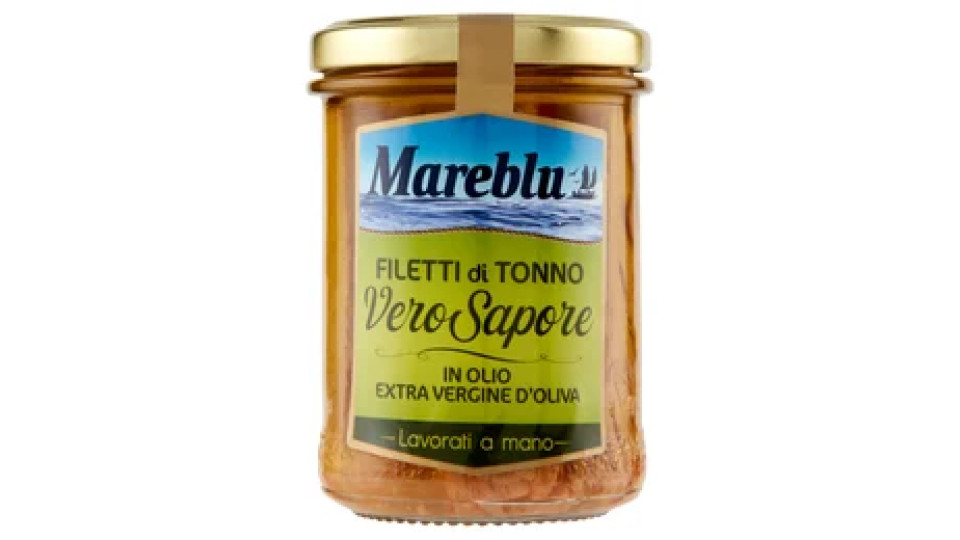 Mareblu VeroSapore Filetti di Tonno in Olio Extra Vergine d'Oliva 180 g