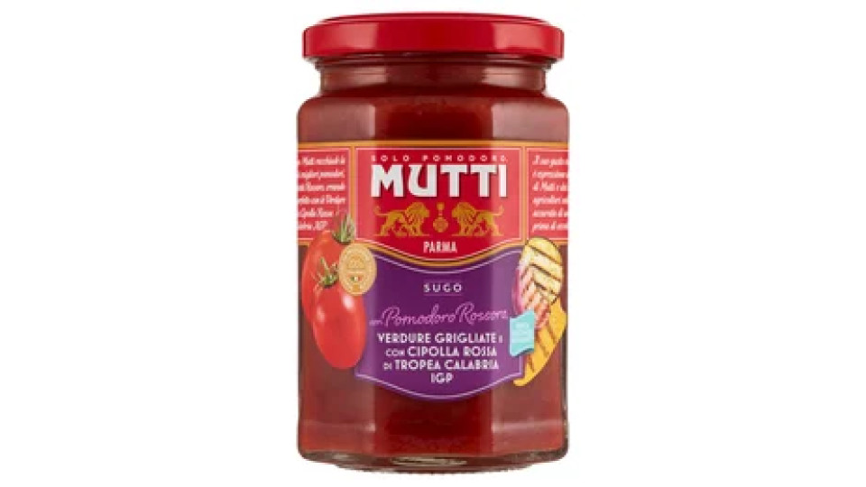 Mutti Sugo con Pomodoro Rossoro, Verdure Grigliate e con Cipolla Rossa di Tropea Calabria IGP 280 g