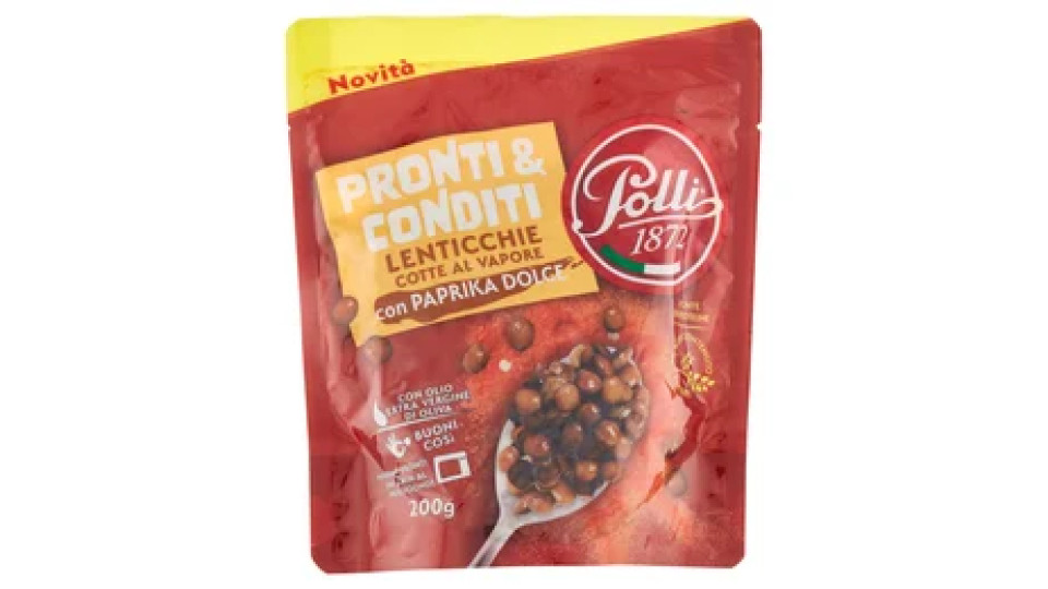 Polli Pronti & Conditi Lenticchie Cotte al Vapore con Paprika Dolce 200 g