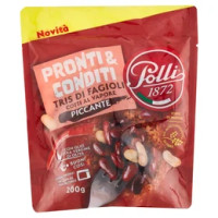 Polli Pronti & Conditi Tris di Fagioli Cotti al Vapore Piccante 200 g