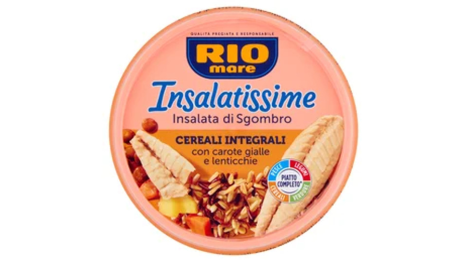 Rio mare Insalatissime Insalata di Sgombro Cereali Integrali con carote gialle e lenticchie 200 g