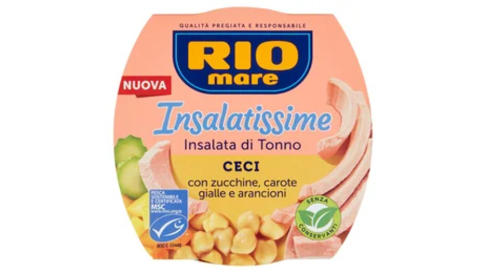 Rio mare Insalatissime Insalata di Tonno Ceci con zucchine, carote gialle e arancioni 160 g