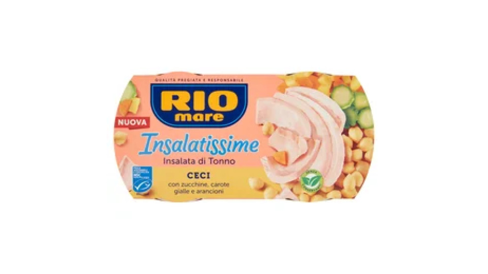 Rio mare Insalatissime Insalata di Tonno Ceci con zucchine, carote gialle e arancioni 2 x 160 g