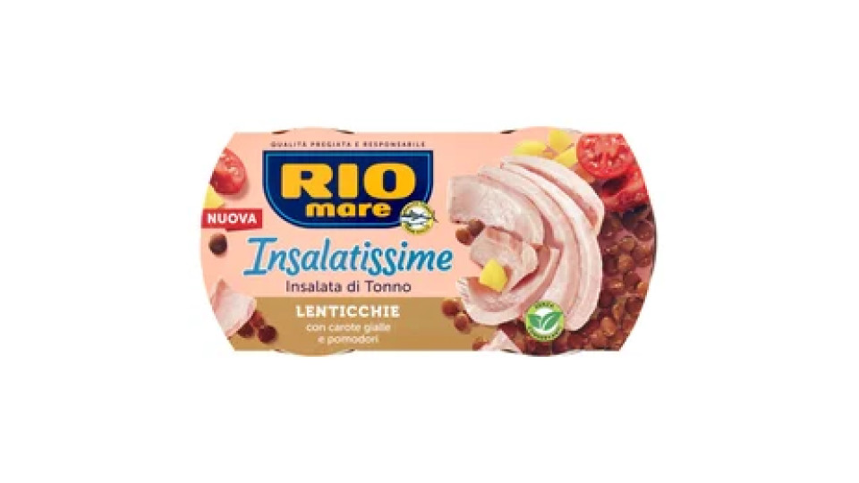 Rio mare Insalatissime Insalata di Tonno Lenticchie con carote gialle e pomodori 2 x 160 g