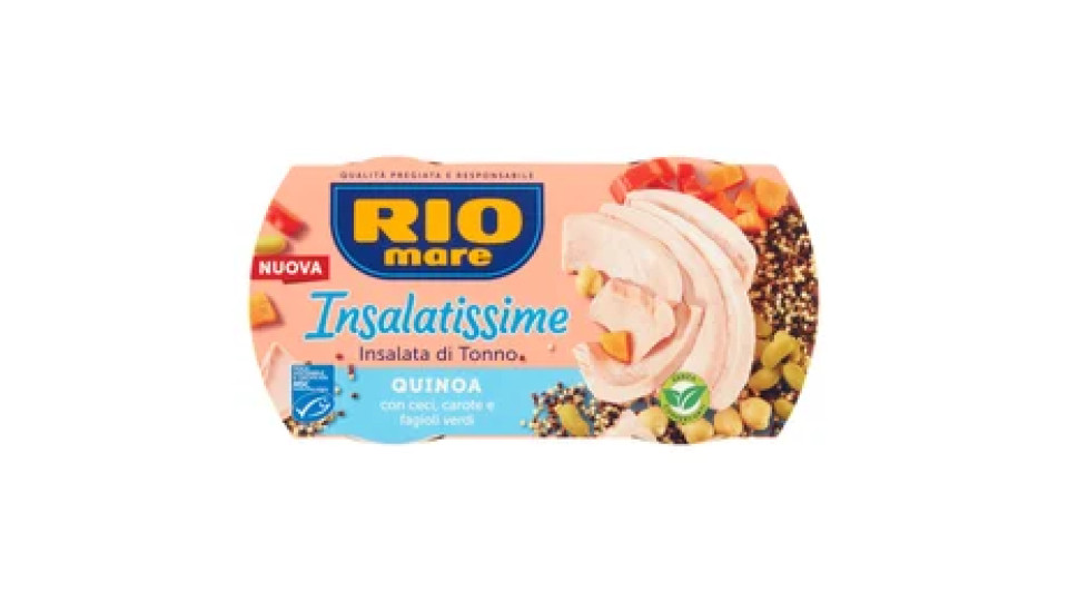 Rio mare Insalatissime Insalata di Tonno Quinoa con ceci, carote e fagioli verdi 2 x 160 g
