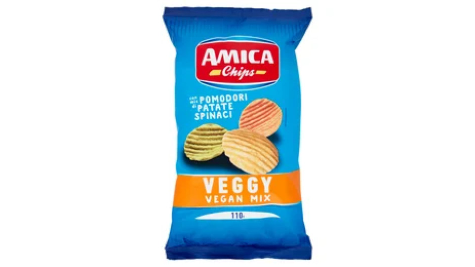 Amica Chips Veggy Vegan Mix con mix di Pomodori Patate Spinaci 110 g