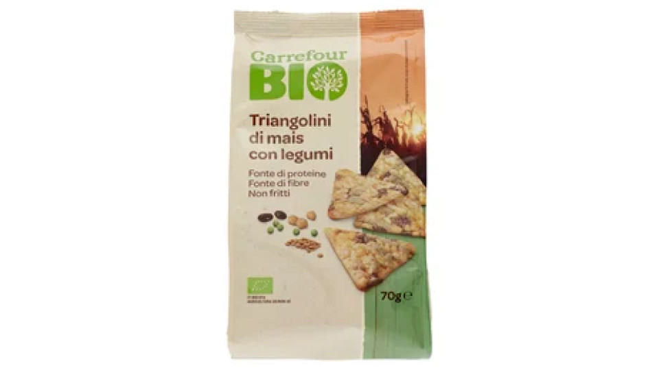 Carrefour Bio Triangolini di mais con legumi 70 g