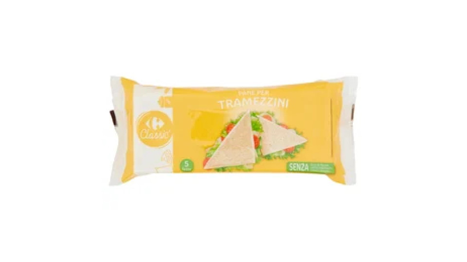 Carrefour Classic Pane per Tramezzini 5 Fette 250 g