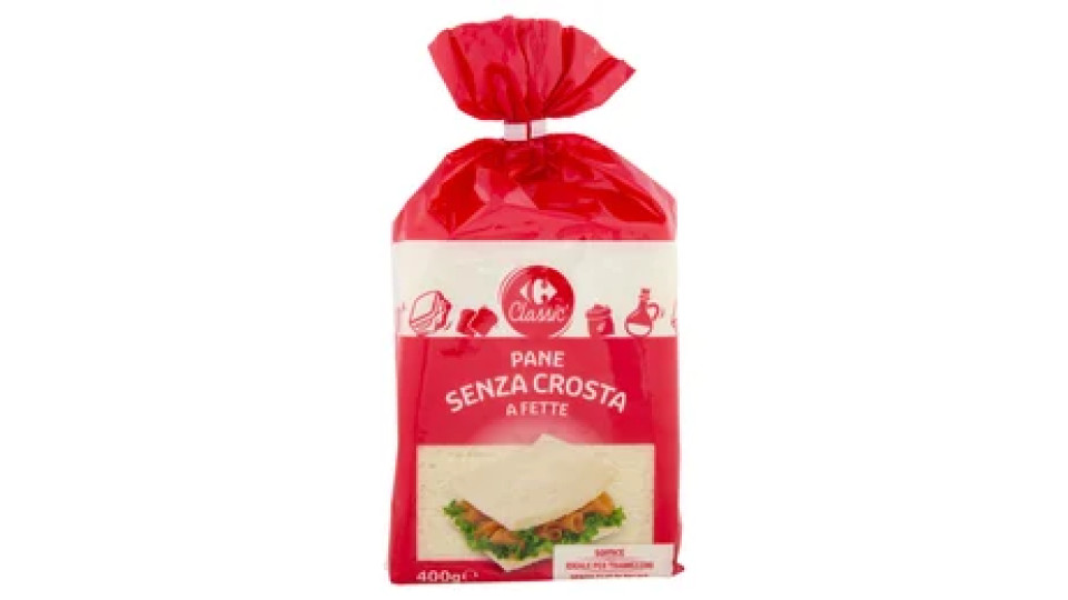 Carrefour Classic Pane Senza Crosta a Fette 400 g