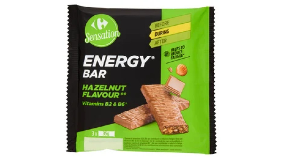 Carrefour Sensation Energy* Bar Gusto Nocciola 3 x 35 g