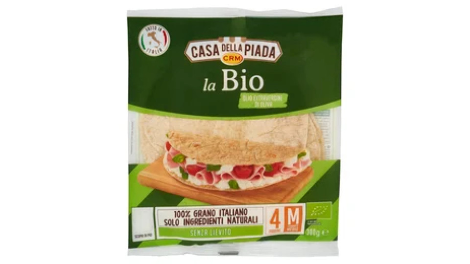 Casa della Piada la Bio Olio Extravergine di Oliva Formato Medio M 4 Piadine 300 g