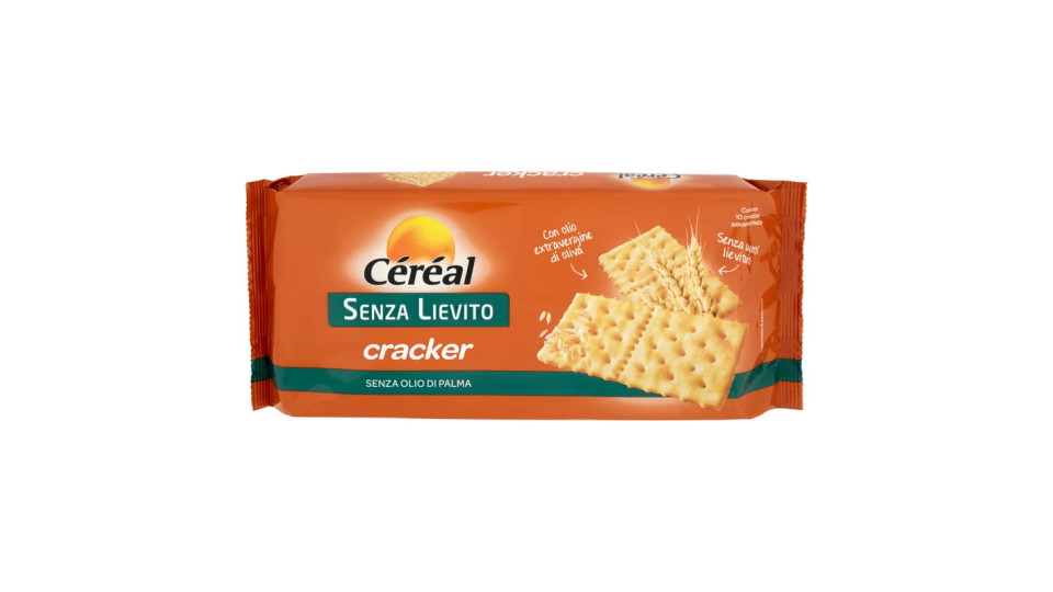 Céréal, Crackers Senza Lievito, Senza Olio di Palma, con fibre e farina di frumento - 10 x 25 g