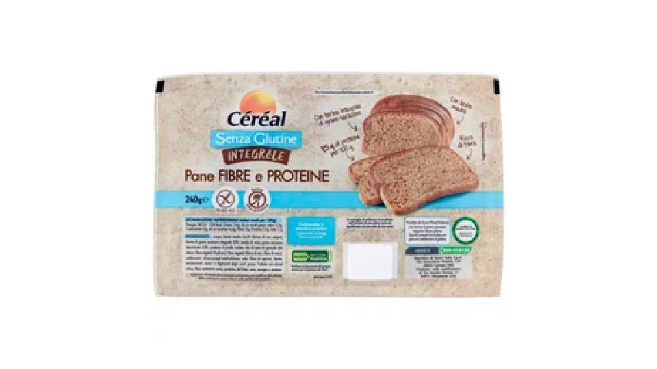 Céréal Pane Fibre e Proteine senza Glutine Integrale, Senza olio di palma e Senza lattosio - 240g