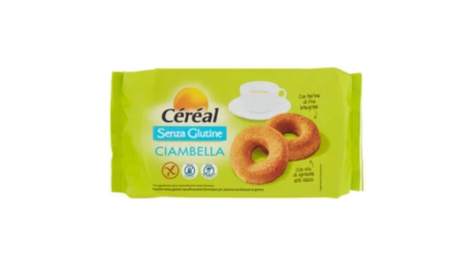 Céréal Senza Glutine Ciambella con Farina di Riso integrale, Merendine senza lattosio, 4 per 50g