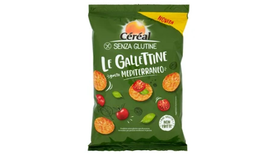 Céréal Senza Glutine Le Gallettine, gusto Mediterraneo, mini gallette ai cereali non fritte - 70 g